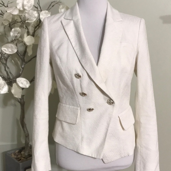 WHITE HOUSE BLACK MARKET WHITE BLAZER - Picture 1 of 5